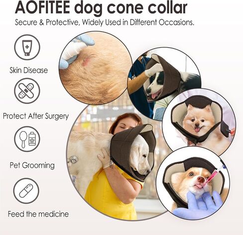 AOFITEE Large Dog Cone Adjustable Dog Cone to Stop Licking, Blue XL in Saudi Arabia