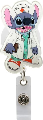Nurse Blue Cartoon Alien Badge Reel - Retractable ID Holder for Nurses Hospitals Doctors and Office Staff in Kuwait