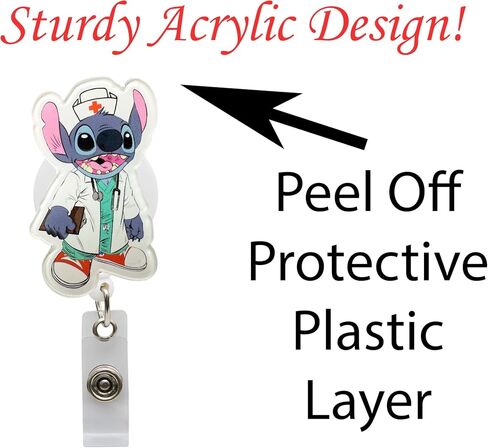 Nurse Blue Cartoon Alien Badge Reel - Retractable ID Holder for Nurses Hospitals Doctors and Office Staff in Kuwait