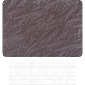 Compatible with 2016-22 MacBook Pro13 A1706/A1989/A2159 /A2251/2289/2338 Faux Leather Hard Shell Case with Keyboard Cover (Light Gray, 2016-22 Pro13 A1706/A1989/A2159 /A2251/2289/2338)