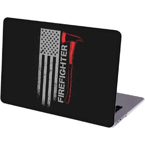 Case Compatible MacBook Air 13 inch Retina Display Touch ID, Hard Protective Shell Keyboard Cover (M1 A2337 A2179 A1932, 2018-2020) - Firefighter and USA Flag of Star and Stripe