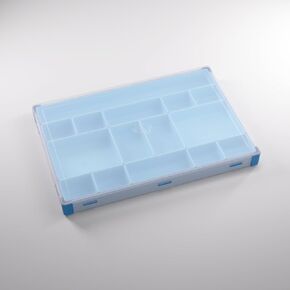 Gamegenic Token Silo XL Convertible - Versatile Storage Solution for Tabletop Gaming Accessories, 15 Removable Trays in 5 Different Sizes, Stackable Token Box, Blue Color, Made