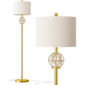 Oneach 63" Modern Floor Lamp for Living Room, Gold Boho Standing Lamp with Unique Rope Design, Rotary Switch, Farmhouse Tall Lamps for Bedroom Office Dining Room (Without Bulb)