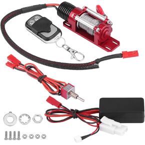 RC Winch, 1/10 Electic Metal Winch Model Vehicle Crawler Car Accessory with Remote Controller