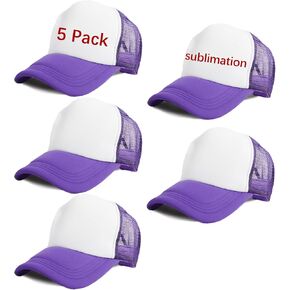10 Pack Unisex Sublimation Blank Mesh Baseball Cap Polyester Mesh Black and White Trucker Hat Bulk