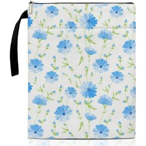 Daisy Flower Book Cover, Book Sleeve with Zipper, Book Pouch Book Cover Kindle Protector Sleeve, Book Sleeve for Book Lovers Gifts for Women, Floral Gifts for Wife Librarian Bookworm Bookish -26