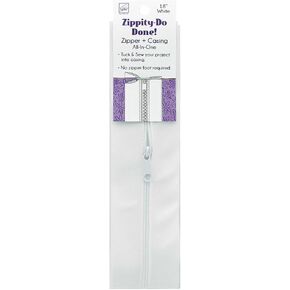 Zippity Do Done 18" White zipper with pull
