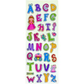 Alphabets Fancy Attractive Design Stickers for All Ages Water Bottle Vinyl Stickers Scrapbooking Card Diary Album for Teachers Classroom and School (Design 1)
