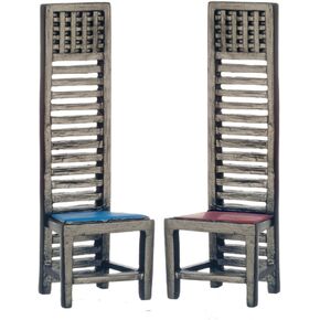Aztec Imports, Inc. Dollhouse Miniature 1902 Style Mackintosh Hill House Chairs #S8018