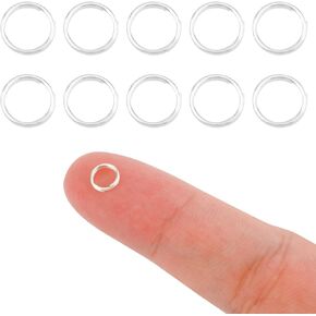 10pcs Mini Key Ring Open Rings, Sterling Silver Mini Split Jump Rings Double Loop Small Metal Rings for Jewelry Necklace Bracelet Earrings Crafts Ornaments