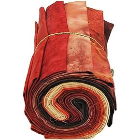 Fat Quarter Bundle - Hoffman 1895 Watercolors Red Ruby Lipstick Batiks 12 Count Fat Quarters (M527.06)