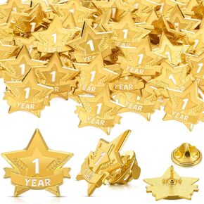 Remuuly 36 Pcs Year Service Award Star Lapel Pins Year of Service Award Lapel Pin Reward Star Pins for Long Standing Employees Volunteers
