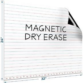 SCRIBBLEDO 30"x24" Large Magnetic Notebook Paper For Classroom Elementary Classroom Must Haves for Teachers Elementary Giant Dry Erase Magnetic Lined Paper for Whiteboard Third Fifth Grade Handwriting