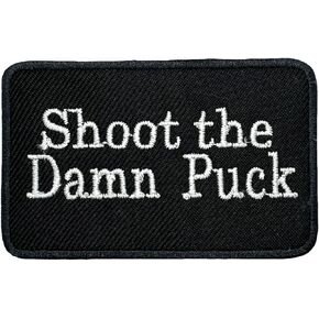 Shoot The Damn Puck Patches Iron On Patches for Backpacks