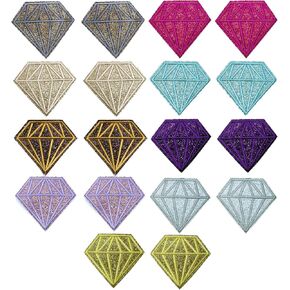 18Pcs Colorful Rhinestone Diamond Embroidered Applique Patches, Sew on /Iron on Patches for Clothing, Jackets, Jeans, Backpacks, Hats, Arts Craft Sew Making