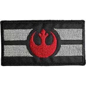 Rebel Alliance Flag Patch Black Background - Funny Tactical Military Morale Embroidered Patch Hook Fastener Backing