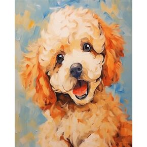 OKSGYTA Paint by Numbers Kit for Adults, Poodle Dog, Paintings, 40x50cm Without Frame