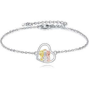 3 Sisters Bracelet 925 Sterling Silver Friendship Jewelry Birthday Gifts for Women Friends Daughter Sister in Kuwait