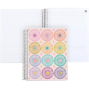 Erin Condren Modern Geometric Coiled Notebook, 8.5x11, Lined, Platinum Coil
