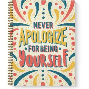 Softcover Dare 8.5" x 11" Motivational Spiral Notebook/Journal, 120 College Ruled Pages, Durable Gloss Laminated Cover, Gold Wire-o Spiral. Made in the USA