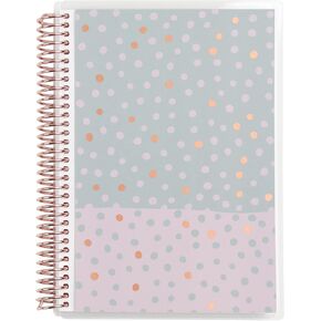 Erin Condren 7" x 9" Prompted Vision Journal - Turquoise Changeable Cover w/Platinum Coil. Vision Spreads, Lined, Dot grid, Sketchbook pages w/ 160 Pages, 80 Sheets of 80# Mohawk Paper