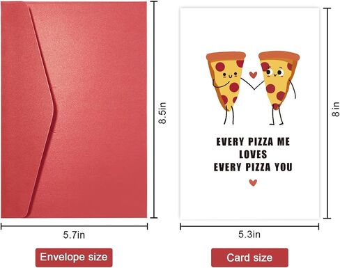SuperShunhu Cute Pizza Pun Birthday Card for Him Her, Lovely Anniversary Valentines Day Card for Boyfriend Girlfriend, Funny Love Greeting Card, Every Pizza Me Card in Kuwait