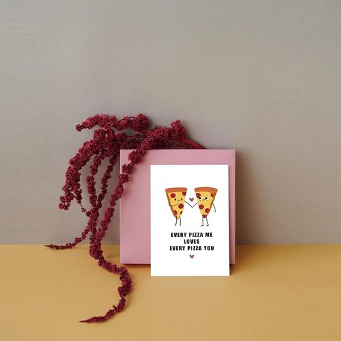 SuperShunhu Cute Pizza Pun Birthday Card for Him Her, Lovely Anniversary Valentines Day Card for Boyfriend Girlfriend, Funny Love Greeting Card, Every Pizza Me Card in Kuwait