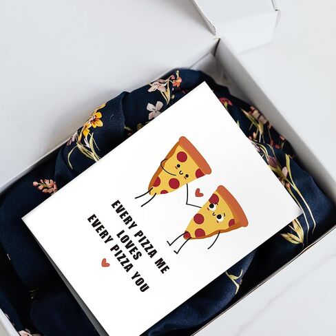 SuperShunhu Cute Pizza Pun Birthday Card for Him Her, Lovely Anniversary Valentines Day Card for Boyfriend Girlfriend, Funny Love Greeting Card, Every Pizza Me Card in Kuwait