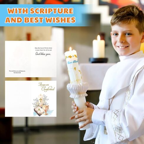 24 Sets Religious Confirmation Card Bulk with Scripture Assorted Message and Bible Verse Inspirational Congratulations Confirmation Greeting Cards with Envelopes for Christian Gifts Baptism in Kuwait