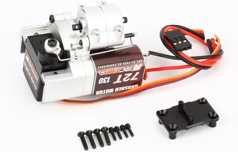 RCAWD 130 Motor Two-Speed Variable Gearbox with 72T Gear for AXIAL 1/24 SCX24 Silver in Saudi Arabia