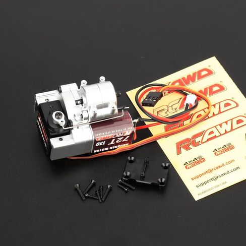 RCAWD 130 Motor Two-Speed Variable Gearbox with 72T Gear for AXIAL 1/24 SCX24 Silver in Saudi Arabia