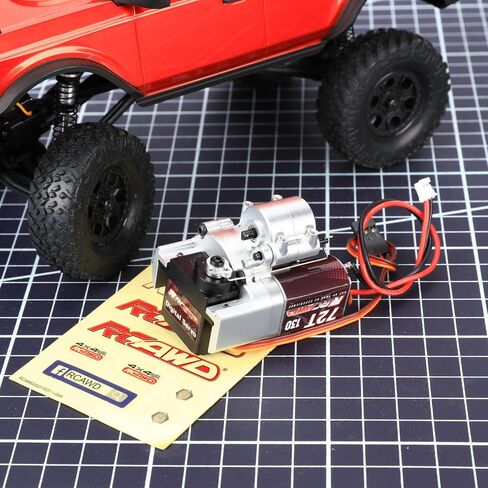 RCAWD 130 Motor Two-Speed Variable Gearbox with 72T Gear for AXIAL 1/24 SCX24 Silver in Saudi Arabia