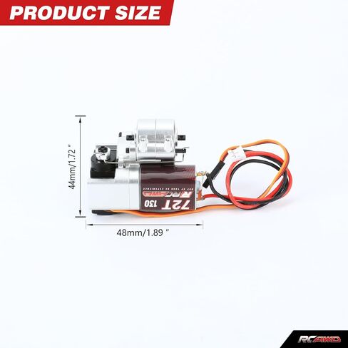 RCAWD 130 Motor Two-Speed Variable Gearbox with 72T Gear for AXIAL 1/24 SCX24 Silver in Saudi Arabia