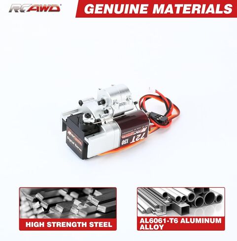 RCAWD 130 Motor Two-Speed Variable Gearbox with 72T Gear for AXIAL 1/24 SCX24 Silver in Saudi Arabia