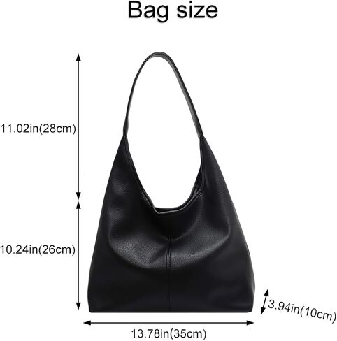 Hobo Bags for Women Slouchy Tote Bag Soft Casual PU Leather Shoulder Purses 2pcs Work Everyday Handbags in Saudi Arabia