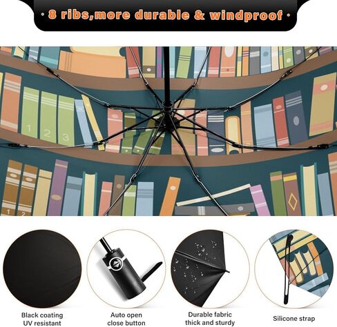 ALAZA Folding Umbrella Compact Travel Umbrella Automatic Open Close, Inverted Umbrella for Rain Windproof Sun Umbrella UV Protection Large Portable Reverse Umbrella in Kuwait