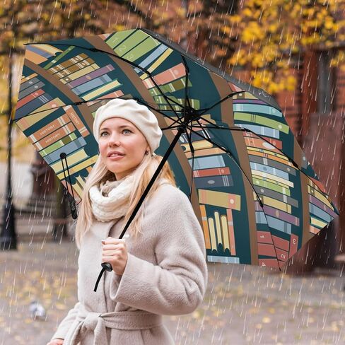 ALAZA Folding Umbrella Compact Travel Umbrella Automatic Open Close, Inverted Umbrella for Rain Windproof Sun Umbrella UV Protection Large Portable Reverse Umbrella in Kuwait