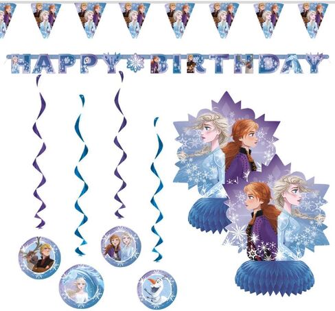 Frozen 2 Children’s Birthday Party Decorations Includes 7 Piece Decoration Kit and 1 Large Jointed “Happy Birthday" Banner in Saudi Arabia