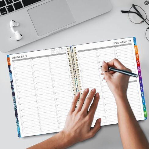 2025 Daily Planner Appointment Book Quarter-Hourly Daily Weekly & Monthly Agenda Book - from Jan. 2025 - Dec. 2025, 5.7"x8.5" with Note Pages,Twin-wire Binding in Kuwait