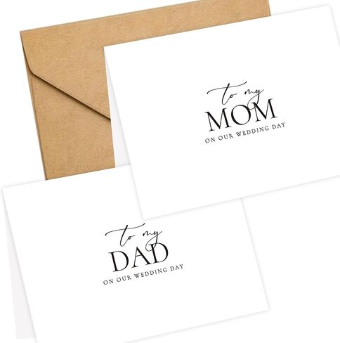 LADY&HOME Set of 2 Wedding Day Cards to Dad and Mom,To My Dad and Mom on My Wedding Day Card (A1:Dad & Mom) in Kuwait