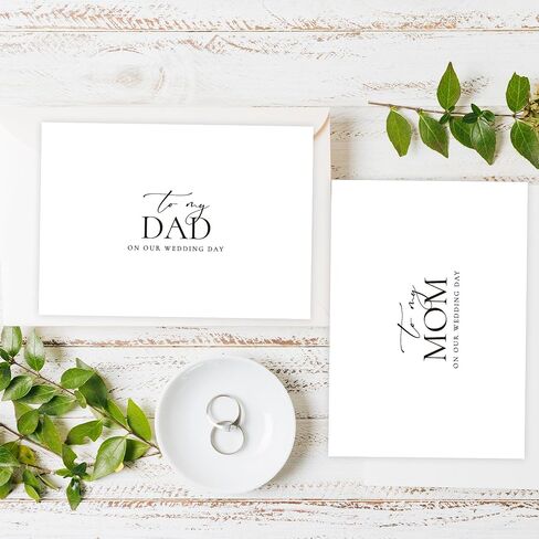 LADY&HOME Set of 2 Wedding Day Cards to Dad and Mom,To My Dad and Mom on My Wedding Day Card (A1:Dad & Mom) in Kuwait