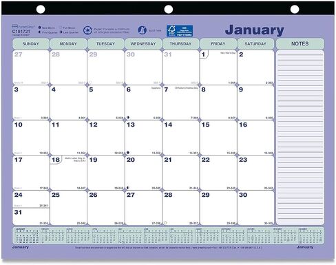 Brownline® 2025 Monthly Desk Pad Calendar, 12 Months, January to December, Three-Hole Punched, Mini Size, 11" x 8.5" (C181721-25) in Kuwait