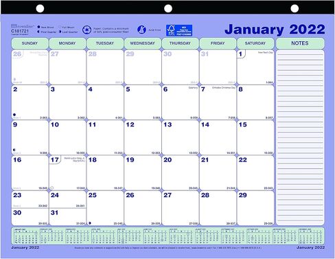 Brownline® 2025 Monthly Desk Pad Calendar, 12 Months, January to December, Three-Hole Punched, Mini Size, 11" x 8.5" (C181721-25) in Kuwait