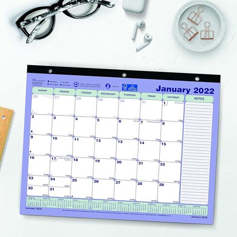 Brownline® 2025 Monthly Desk Pad Calendar, 12 Months, January to December, Three-Hole Punched, Mini Size, 11" x 8.5" (C181721-25) in Kuwait