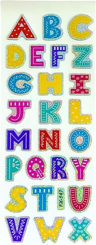 Alphabets Fancy Attractive Design Stickers for All Ages Water Bottle Vinyl Stickers Scrapbooking Card Diary Album for Teachers Classroom and School (Design 1) in Saudi Arabia