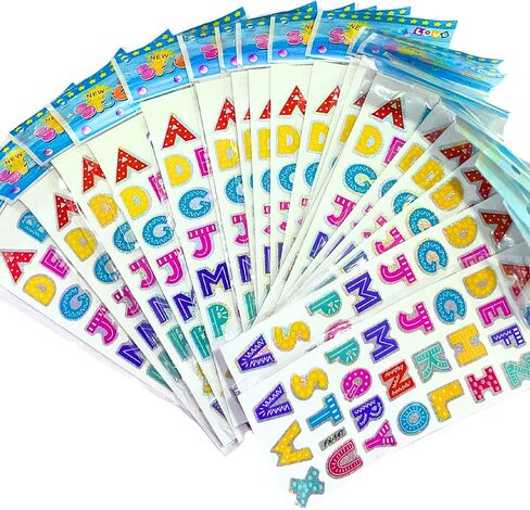 Alphabets Fancy Attractive Design Stickers for All Ages Water Bottle Vinyl Stickers Scrapbooking Card Diary Album for Teachers Classroom and School (Design 1) in Saudi Arabia