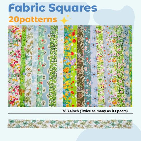 2.5" x 78" Jelly Roll Quilting Strips | 20pcs Assorted Cotton Fabric Bundle for Sewing & Crafting | Soft Material for Blankets, Rugs, Upholstery, Home Decor, Purse Making and So On in Saudi Arabia