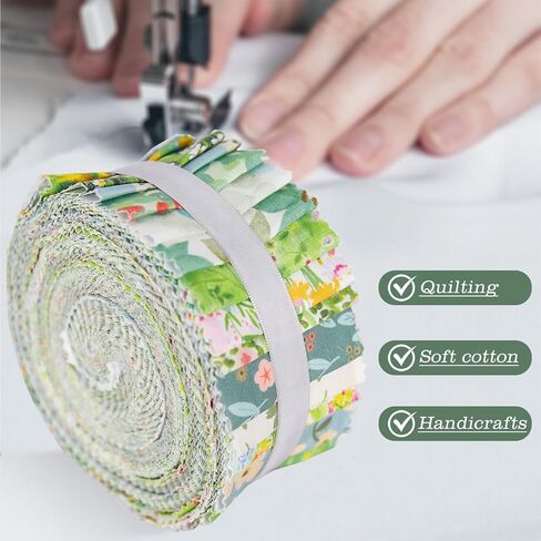 2.5" x 78" Jelly Roll Quilting Strips | 20pcs Assorted Cotton Fabric Bundle for Sewing & Crafting | Soft Material for Blankets, Rugs, Upholstery, Home Decor, Purse Making and So On in Saudi Arabia