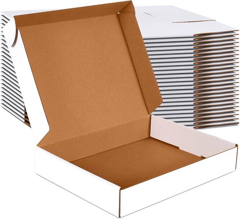 12x9x2 inch Small Shipping Boxes Set of 25, White Corrugated Cardboard Box Literature Mailer for Mailing Packing Moving and Storage in Saudi Arabia