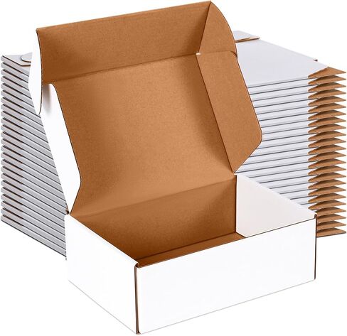 12x9x2 inch Small Shipping Boxes Set of 25, White Corrugated Cardboard Box Literature Mailer for Mailing Packing Moving and Storage in Saudi Arabia